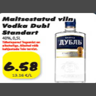 Allahindlus - Maitsestatud viin Vodka Dubl Standart