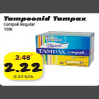 Allahindlus - Tampoonid Tampax Compak Regular