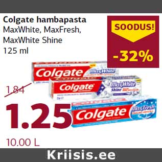 Allahindlus - Colgate hambapasta