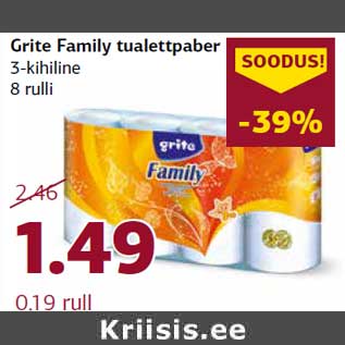 Allahindlus - Grite Family tualettpaber