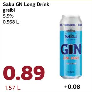 Allahindlus - Saku GN Long Drink