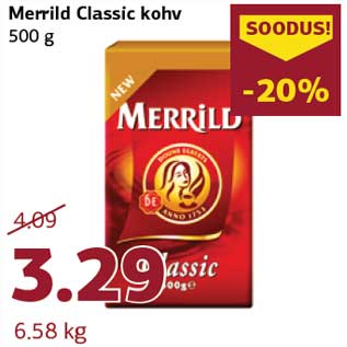 Allahindlus - Merrild Classic kohv