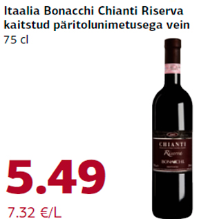 Allahindlus - Itaalia Bonacchi Chianti Riserva kaitstud päritolunimetusega vein 75 cl