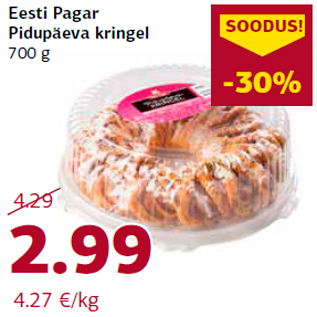 Allahindlus - Eesti Pagar Pidupäeva kringel 700 g