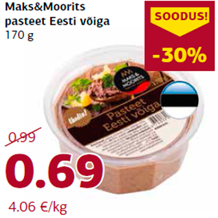 Allahindlus - Maks&Moorits pasteet Eesti võiga 170 g