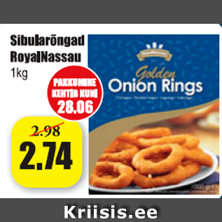 Allahindlus - Sibularõngad Royal Nassau 1 kg