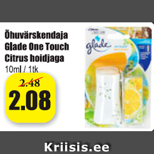 Allahindlus - Õhuvärskendaja Glade One Touch Citrus hoidjaga