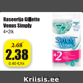 Allahindlus - Raseerija Gillette Venus Simply