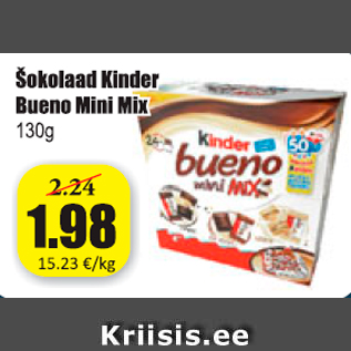 Allahindlus - Šokolaad Kinder Bueno Mini Mix 130 g