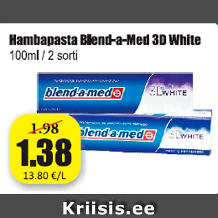 Allahindlus - Hambapasta Blend-a-Med 3D White