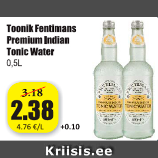 Allahindlus - Toonik Fentimans Premium Indian Tonic Water 0,5 l