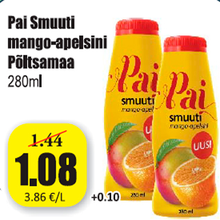 Allahindlus - Pai Smuuti manga-apelsini Põltsamaa 280 ml