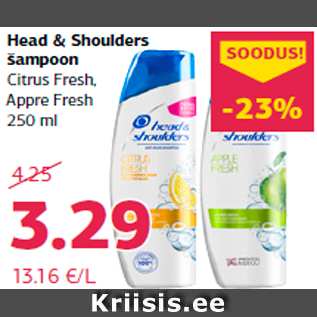 Allahindlus - Head & Shoulders šampoon