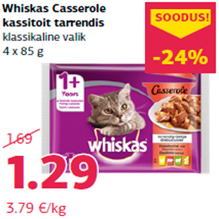 Allahindlus - Whiskas Casserole kassitoit tarrendis