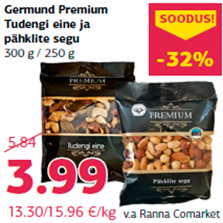 Allahindlus - Germund Premium Tudengi eine ja pähklite segu