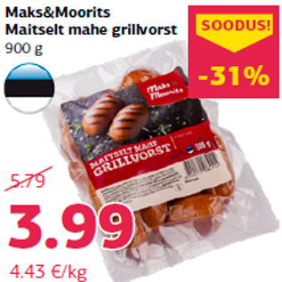 Allahindlus - Maks&Moorits Maitselt mahe grillvorst 900 g