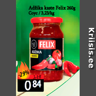 Allahindlus - Adžika kaste Felix 260g