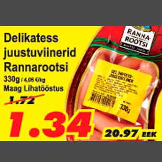 Allahindlus - Delikatess juustuviinerid Ranarootsi