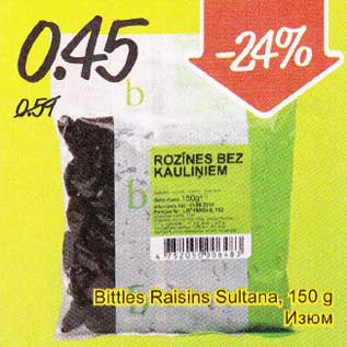 Allahindlus - Bittles Raisins Sultana,