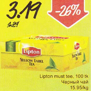 Allahindlus - Lipton must tee,