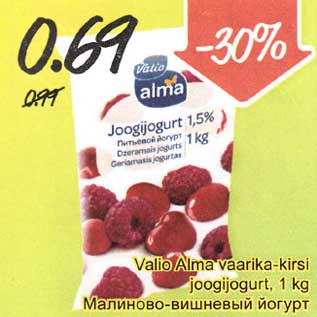 Allahindlus - Valio Alma vaarika-kirsi joogijogurt,