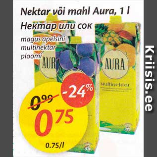 Allahindlus - Nektar või mahl Aura, 1 l