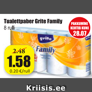 Allahindlus - Tualettpaber Grite Family