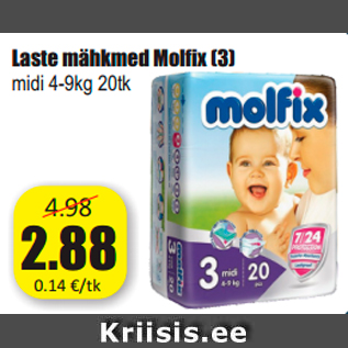 Allahindlus - Laste mähkmed Molfix (3)