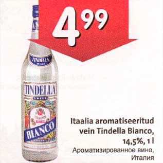 Allahindlus - Itaalia aromatiseeritud vein Tindella Bianco, 14,5%, 1l