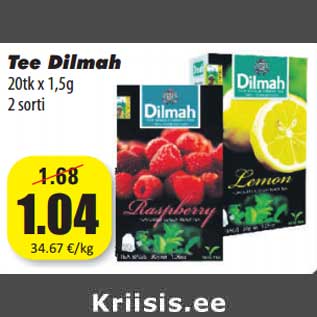 Allahindlus - Tee Dilmah 20tk x 1,5g 2 sorti