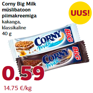 Allahindlus - Corny Big Milk müslibatoon piimakreemiga