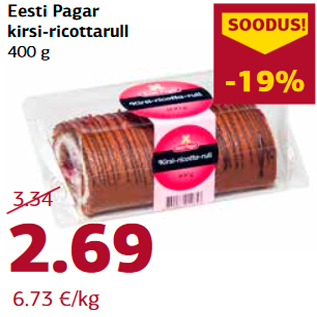 Allahindlus - Eesti Pagar kirsi-ricottarull 400 g