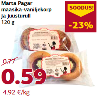 Allahindlus - Marta Pagar maasika-vaniljekorp ja juusturull 120 g