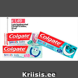 Allahindlus - Laste hambapastad Colgate Smiles, 50 ml*