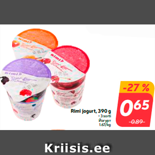 Allahindlus - Rimi jogurt, 390 g