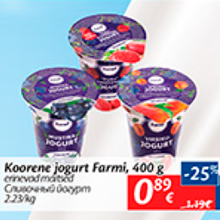 Allahindlus - Koorene jogurt Farmi, 400 g