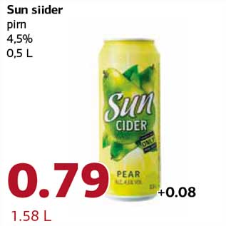 Allahindlus - Sun siider pirn 4,5% 0,5 L