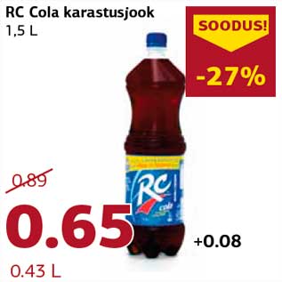 Allahindlus - RC Cola karastusjook 1,5 L