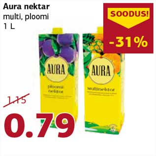 Allahindlus - Aura nektar multi, ploomi 1 L