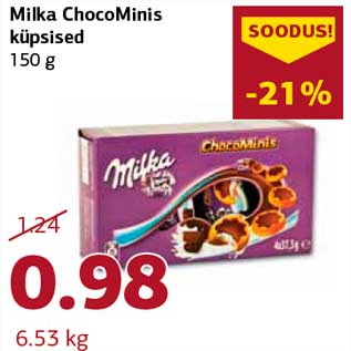 Allahindlus - Milka ChocoMinis küpsised 150 g