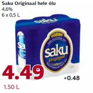 Allahindlus - Saku Originaal hele õlu