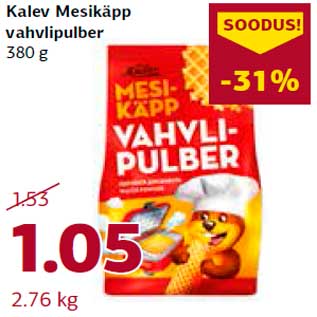 Allahindlus - Kalev Mesikäpp vahvlipulber 380 g