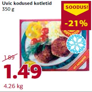 Allahindlus - Uvic kodused kotletid 350 g