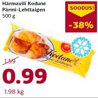 Allahindlus - Härmavili Kodune Pärmi-Lehttaigen 500 g