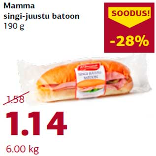 Allahindlus - Mamma singi-juustu batoon 190 g