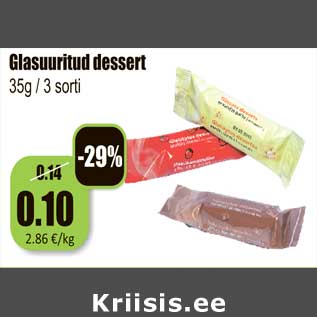 Allahindlus - Glasuuritud dessert 35g / 3 sorti