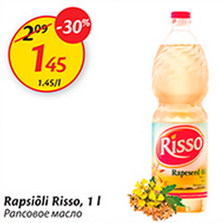 Allahindlus - Rapsiõli Risso, 1 l