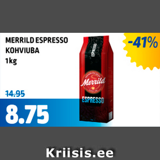 Allahindlus - MERRILD ESPRESSO KOHVIUBA 1 kg