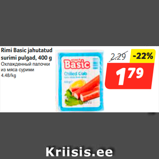 Allahindlus - Rimi Basic jahutatud surimi pulgad, 400 g