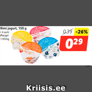 Allahindlus - Rimi jogurt, 150 g